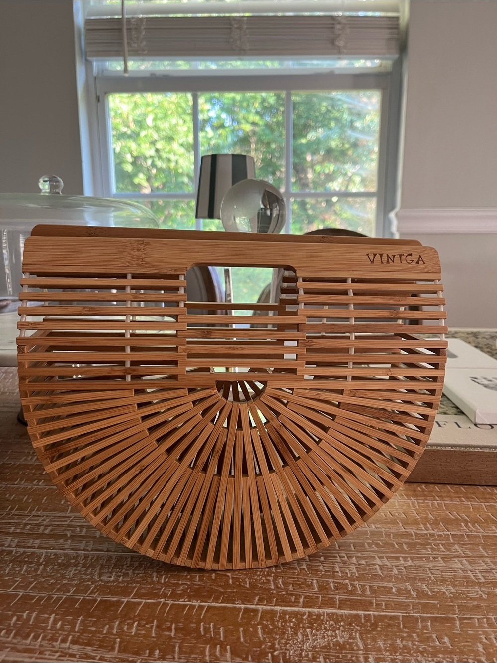 Bamboo Arc Handbag in Natural Brown